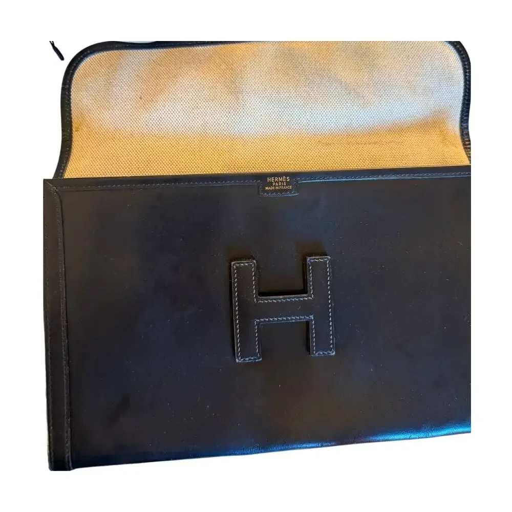 Hermès Black Jige Clutch Bag Leather - Picture 3 of 5